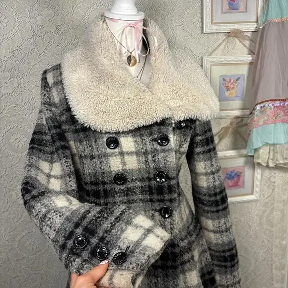 vintage fur plaid grunge guess jacket - Picture 3 of 5